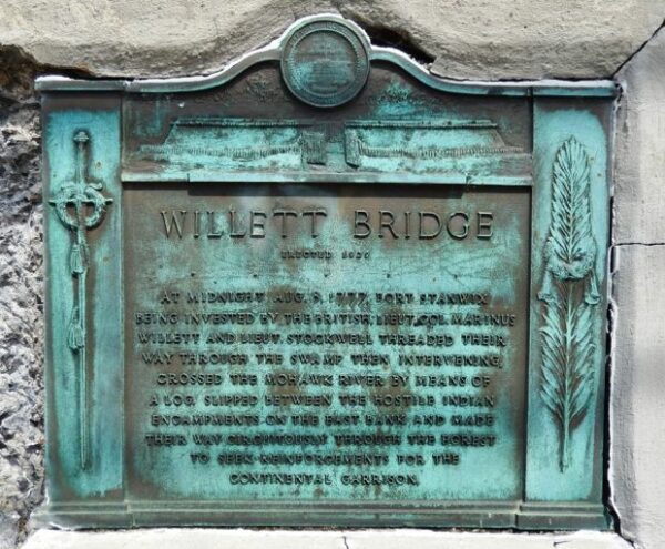 WILLETT BRIDGE REVOLUTIONARY WAR MEMORIAL PLAQUE