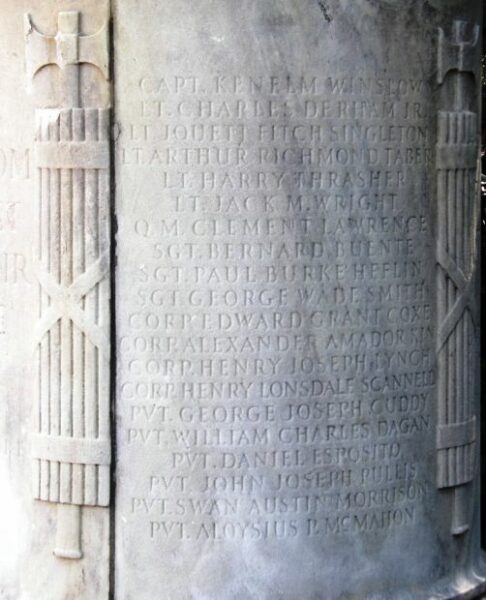 WASHINGTON SQUARE WORLD WAR I MEMORIAL FLAGPOLE HONOR ROLL BASE