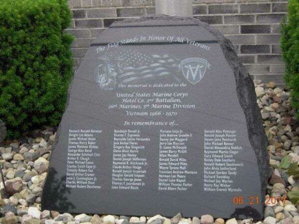 HOTEL CO. 2ND BATTALION 26TH MARINES 5TH MARINE DIVISION VIETNAM MEMORIAL
