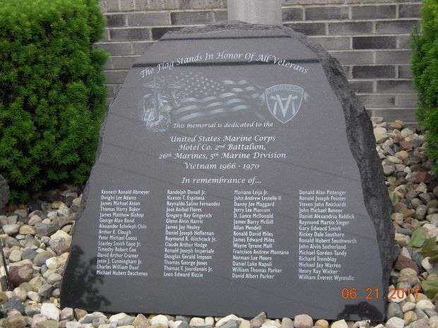 HOTEL CO. 2ND BATTALION 26TH MARINES 5TH MARINE DIVISION VIETNAM MEMORIAL