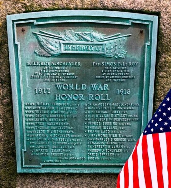 MINAVILLE WORLD WAR MEMORIAL PLAQUE
