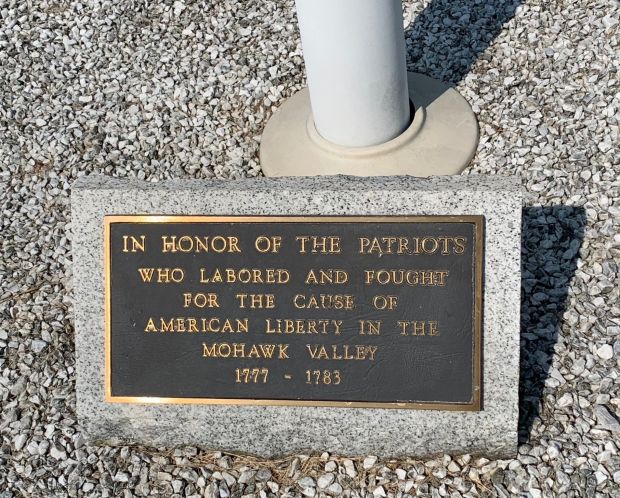 FORT PLAIN REVOLUTIONARY WAR MEMORIAL FLAGPOLES PLAQUE