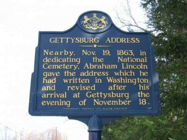 GETTYSBURG ADDRESS WAR MEMORIAL MARKER I