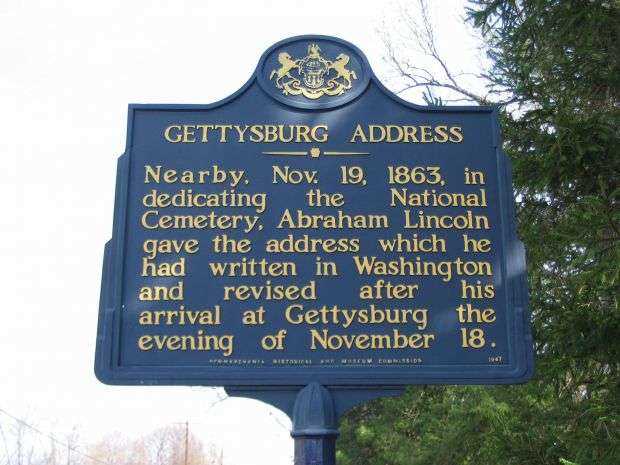 GETTYSBURG ADDRESS WAR MEMORIAL MARKER I