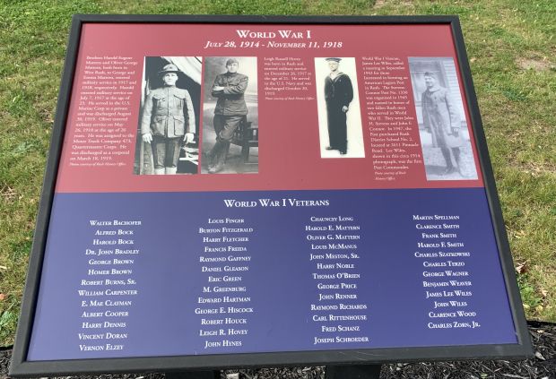 RUSH WORLD WAR MEMORIAL PLAQUE