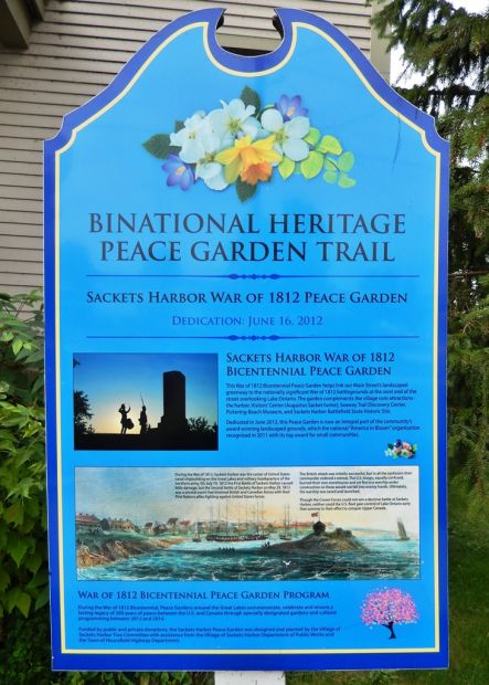 SACKETS HARBOR WAR OF 1812 PEACE GARDEN MEMORIAL PLAQUE