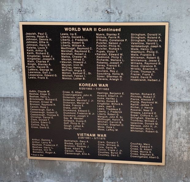 TOWN OF LEWIS VETERANS PARK MEMORIAL PLAQUE C