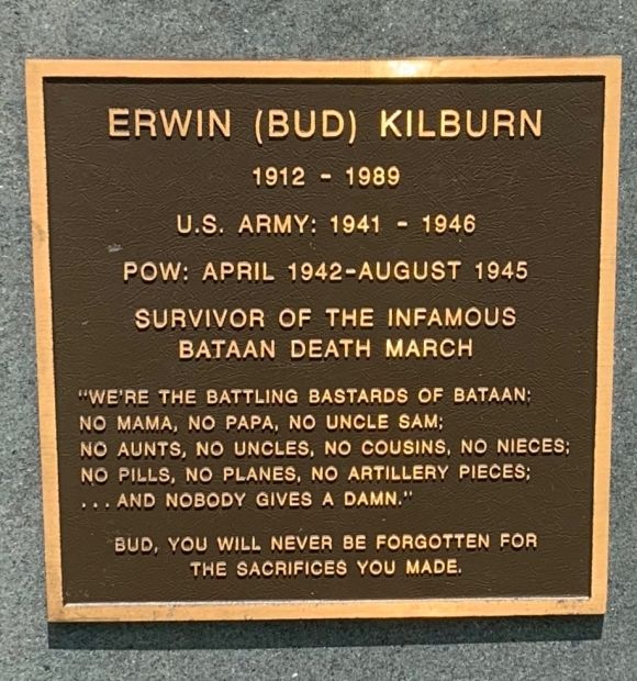 ERWIN (BUD) KILBURN WAR MEMORIAL PLAQUE