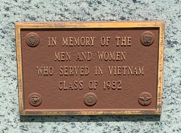 CLASS OF 1982 VIETNAM WAR MEMORIAL PLAQUE