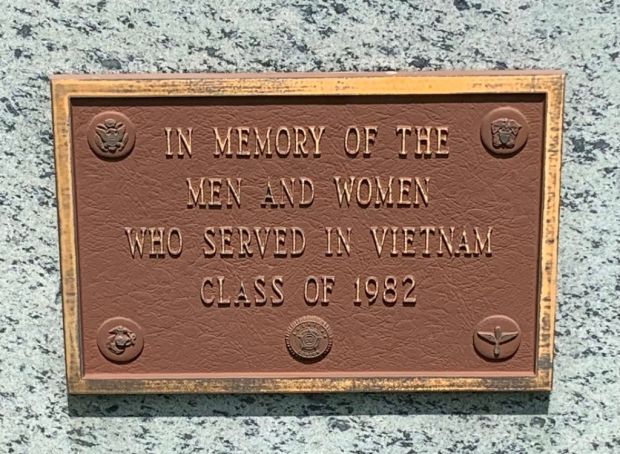 CLASS OF 1982 VIETNAM WAR MEMORIAL PLAQUE