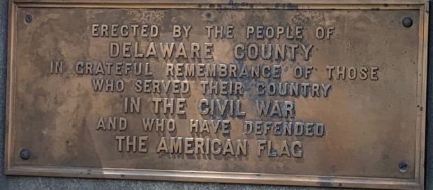 DELAWARE COUNTY, NY CIVIL WAR MEMORIAL PLAQUE