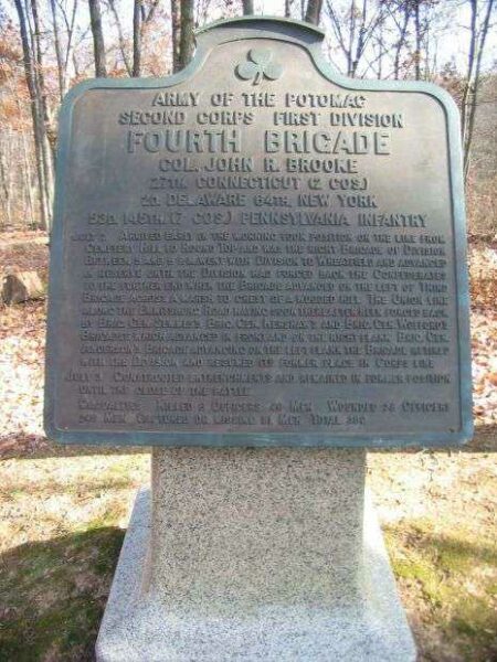 FOURTH BRIGADE FIRST DIVISION SECOND CORPS WAR MEMORIAL