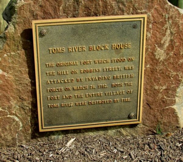 TOMS RIVER BLOCK HOUSE FIGHT WAR MEMORIAL PLAQUE
