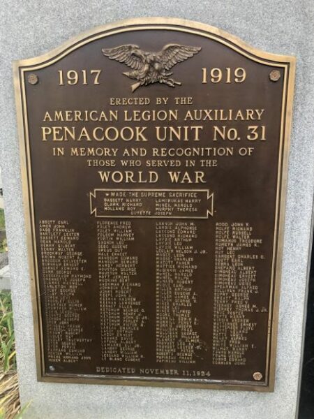 PENACOOK UNIT NO. 31 WORLD WAR MEMORIAL