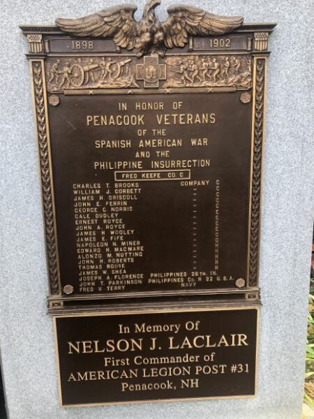 PENACOOK SPANISH-AMERICAN WAR VETERANS MEMORIAL