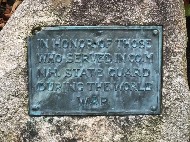 N.H. STATE GUARD IN THE WORLD WAR MEMORIAL PLAQUE