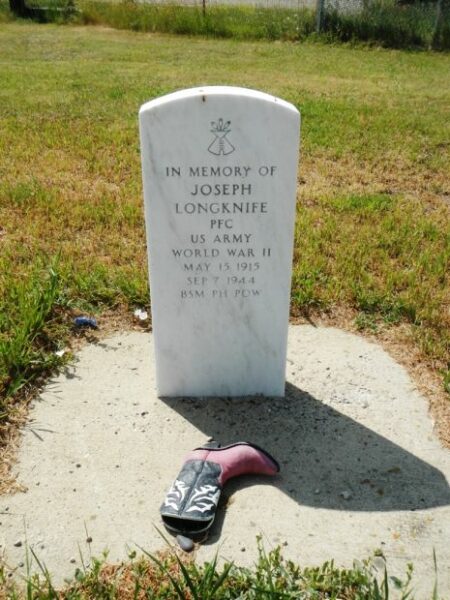JOSEPH LONGKNIFE WAR MEMORIAL CEMETERY STONE