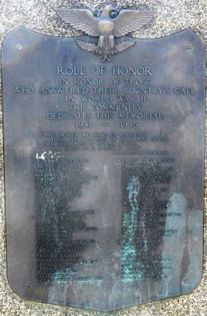 FORT BELKNAP ROLL OF HONOR WAR MEMORIAL PLAQUE
