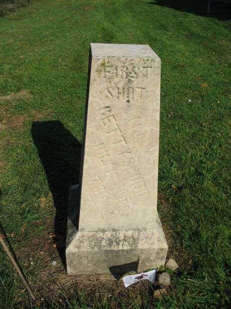 FIRST SHOT GETTYSBURG WAR MEMORIAL FRONT
