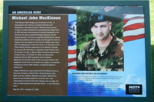 MICHAEL JOHN MACKINNON WAR MEMORIAL PLAQUE