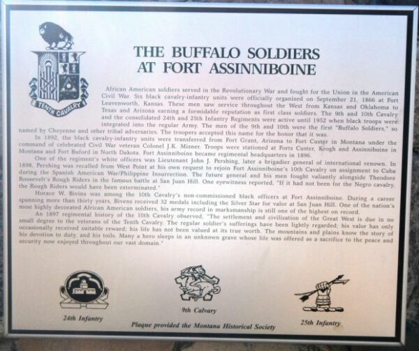 THE BUFFALO SOLDIERS AT FORT ASINIBOINE MEMORIAL PLAQUE