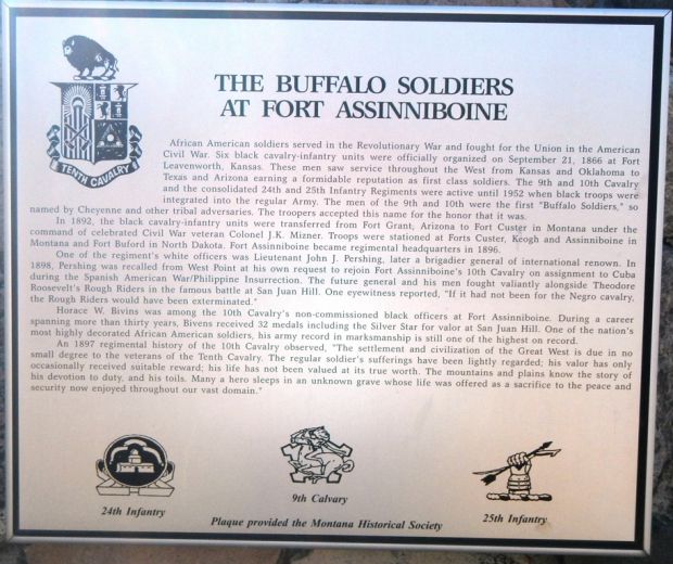 THE BUFFALO SOLDIERS AT FORT ASINIBOINE MEMORIAL PLAQUE