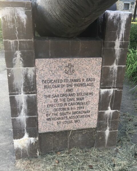 DEDICATED TO JAMES B. EADS MEMORIAL CANNON PLAQUE