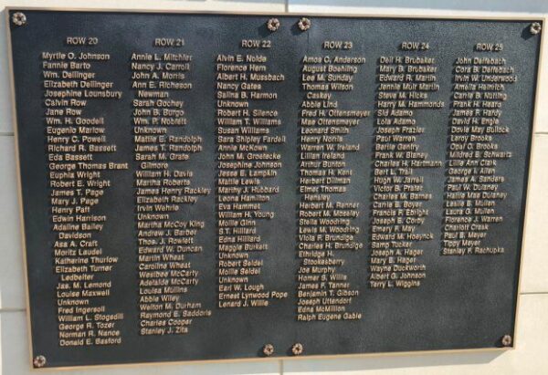 ST. JAMES VETERANS HOME CEMETERY MEMORIAL PLAQUE D