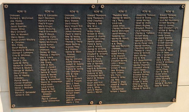 ST. JAMES VETERANS HOME CEMETERY MEMORIAL PLAQUE C