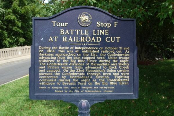 BATTLE LINE AT RAILROAD CUT WAR MEMORIAL MARKER