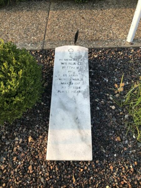 WILBUR O BLEDSOE WAR MEMORIAL SLAB