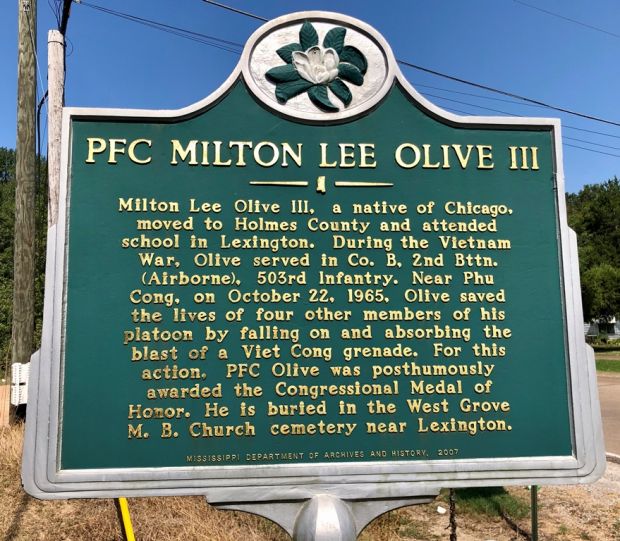 PRC MILTON LEE OLIVE III MEDAL OF HONOR WAR MEMORIAL MARKER