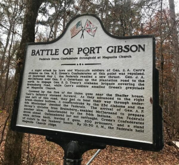 BATTLE OF PORT GIBSON MAGNOLIA CHURCH WAR MEMORIAL MARKER