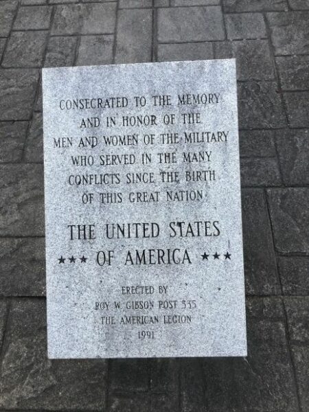 AMERICAN LEGION POST 535 VETERANS MEMORIAL STONE