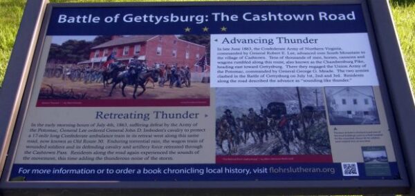 BATTLE OF GETTYSBURG: THE CASHTOWN ROAD MEMORIAL PANEL