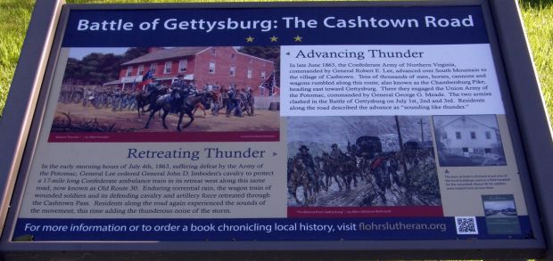 BATTLE OF GETTYSBURG: THE CASHTOWN ROAD MEMORIAL PANEL