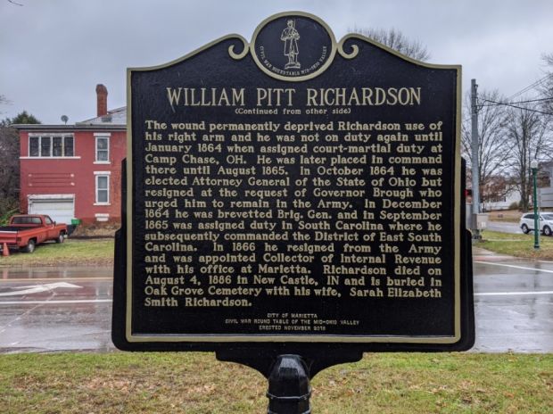 WILLIAM PITT RICHARDSON WAR MEMORIAL MARKER BACK