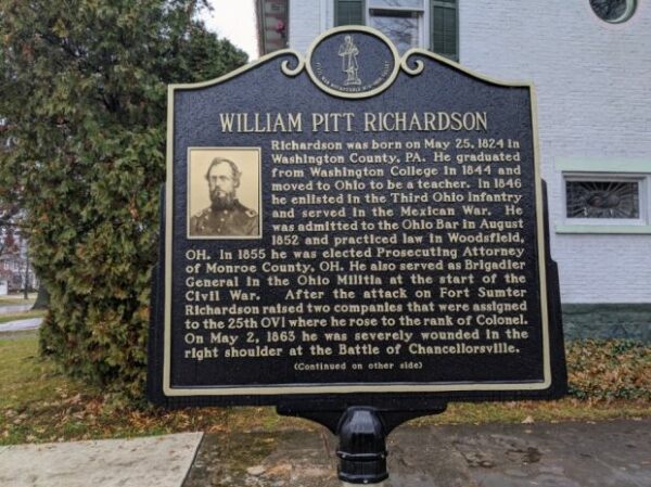 WILLIAM PITT RICHARDSON WAR MEMORIAL MARKER FRONT