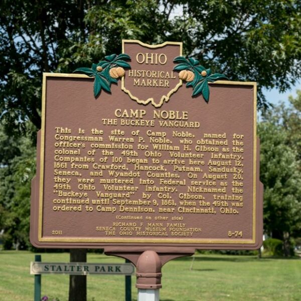 CAMP NOBLE WAR MEMORIAL MARKER FRONT