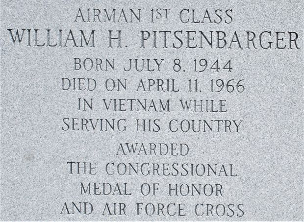 AIRMAN 1ST CLASS WILLIAM H. PITSENBARGER MEDAL OF HONOR WAR MEMORIAL STONE