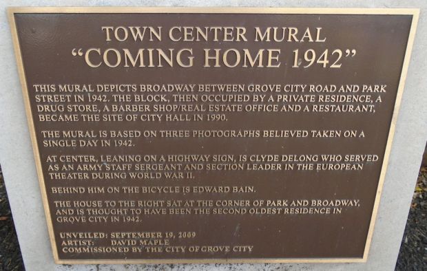“COMING HOME 1942” TOWN CENTER MURAL MEMORIAL PLAQUE