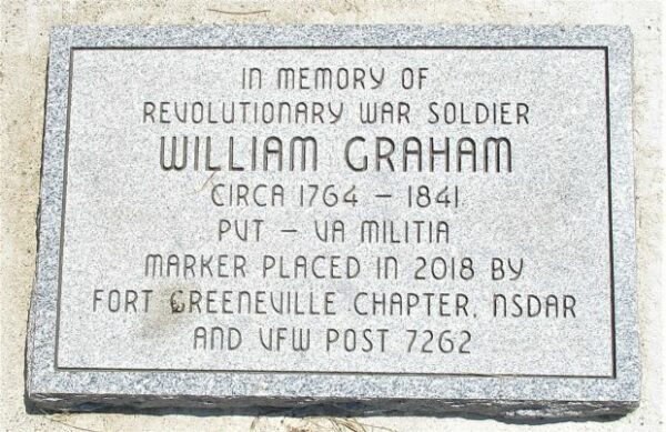 WILLIAM GRAHAM REVOLUTIONARY WAR SOLDIER MEMORIAL TABLET