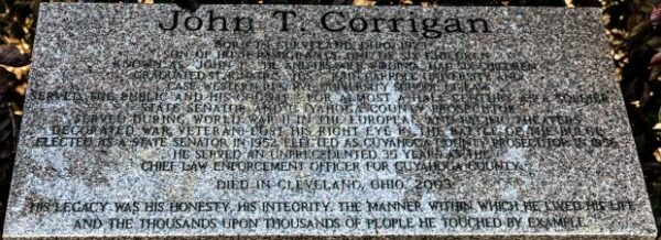 JOHN T. CORRIGAN WAR MEMORIAL TABLET