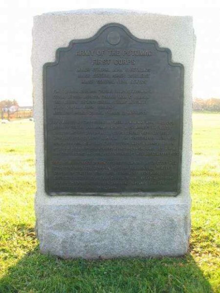 FIRST CORPS ARMY OF THE POTOMAC WAR MEMORIAL