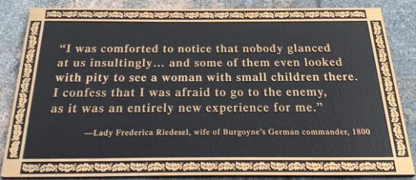 SARATOGA SURRENDER SITE WAR MEMORIAL PLAQUE E