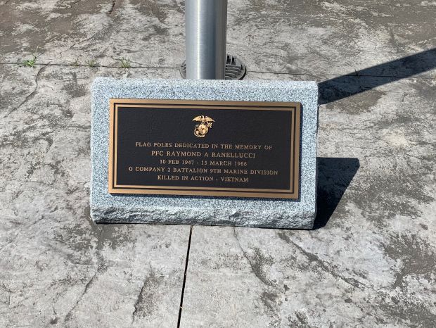 SAND LAKE VETERANS MEMORIAL PARK FLAGPOLE MEMORIAL PLAQUE