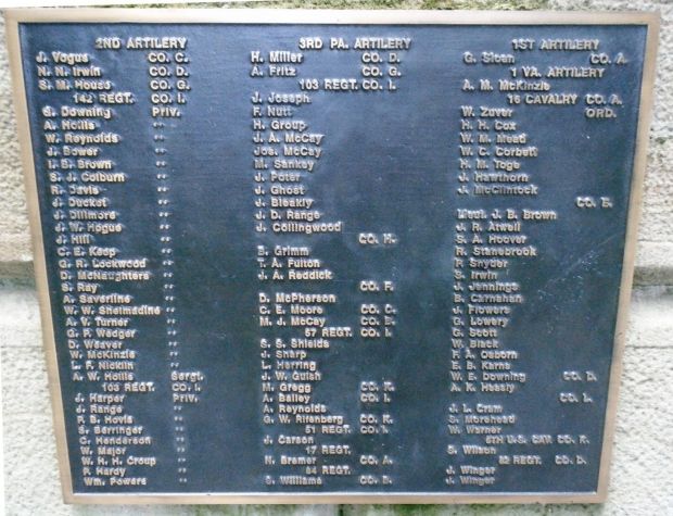 VENANGO COUNTY CIVIL WAR MONUMENT PLAQUE D