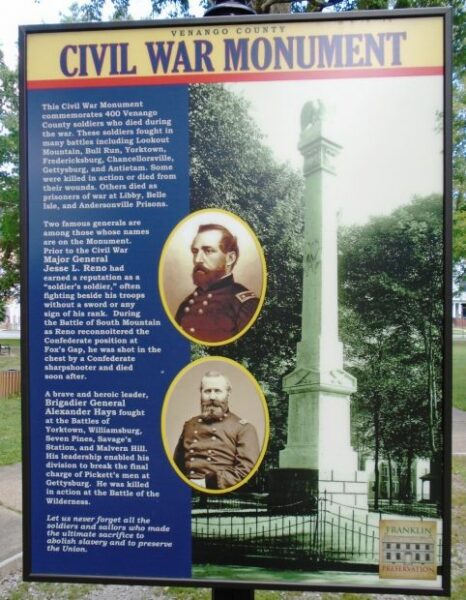 VENANGO COUNTY CIVIL WAR MONUMENT PLAQUE A