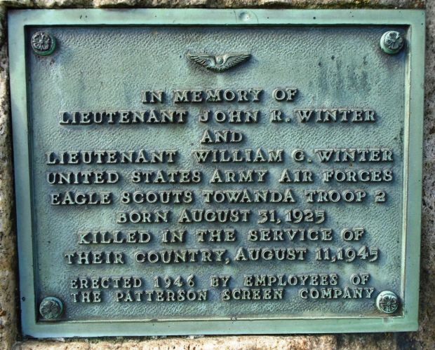 LIEUTENANT JOHN R. WINTER AND LIEUTENANT WILLIAM G. WINTER MEMORIAL PLAQUE