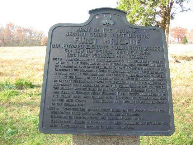 FIRST BRIGADE FIRST DIVISION SECOND CORPS WAR MEMORIAL